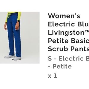 Electric Blue Figs Scrub Pants